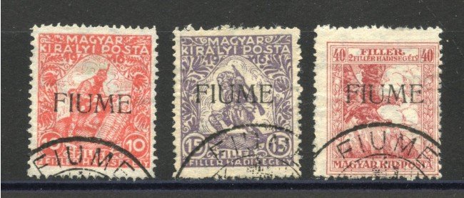 1918 - FIUME - LOTTO/39754 - BENEFICENZA DI GUERRA 3v. - USATI 