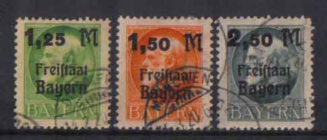 BAVIERA- 1919- LOTTO/3840 - SOPRASTAMPATI 3v.