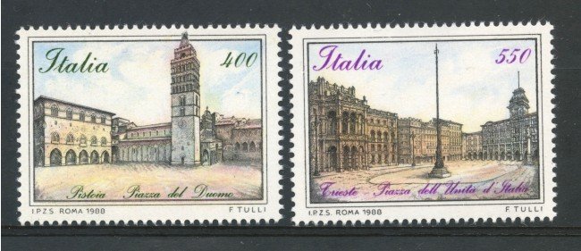 1988 - REPUBBLICA - PIAZZE D'ITALIA 2v. - NUOVI - LOTTO/30276