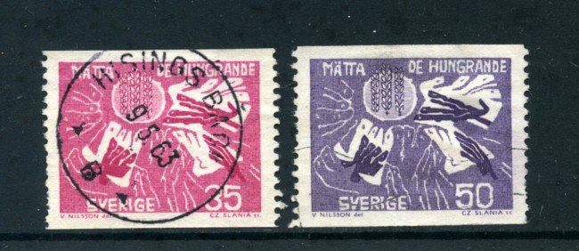 1963 - LOTTO/24079 - SVEZIA - CAMPAGNA CONTRO LA FAME 2v. - USATI