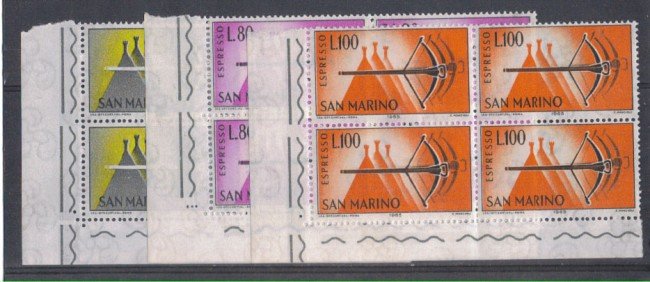 1966 - LOTTO/7902Q - SAN MARINO - ESPRESSI - QUARTINE