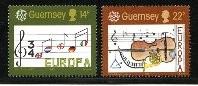 1985 - LOTTO/13416 - GUERNSEY - EUROPA ANNO DELLA MUSICA 2v.