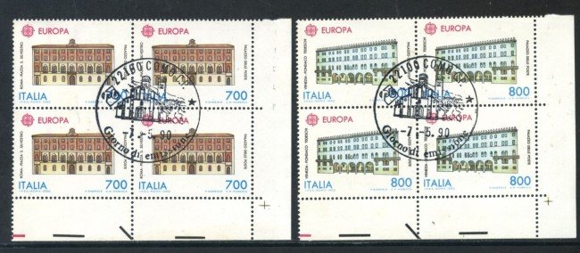 1990 - REPUBBLICA - EUROPA 2v. - QUARTINE FDC - LOTTO/28903