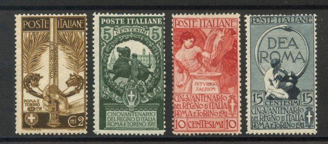 1911 - REGNO D'ITALIA - LOTTO/37932 - UNITA' D'ITALIA 4v. - LINGUELLATI