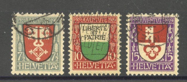 1919 - SVIZZERA - LOTTO/40653 - PRO JUVENTUTE 3v. - USATI