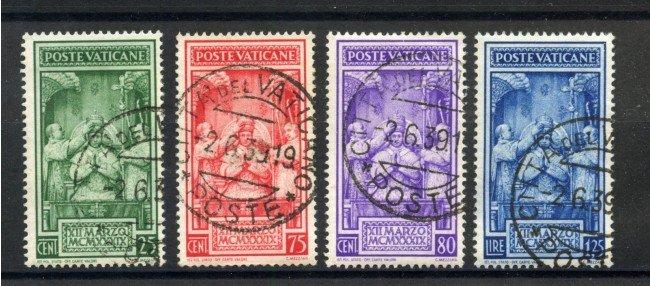 1939 - VATICANO - LOTTO/42273 - INCORONAZIONE DI PIO XII - 4v. USATI