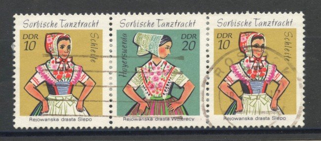 1971 - GERMANIA DDR - COSTUMI POPOLARI 3v.- USATI - LOTTO/36422
