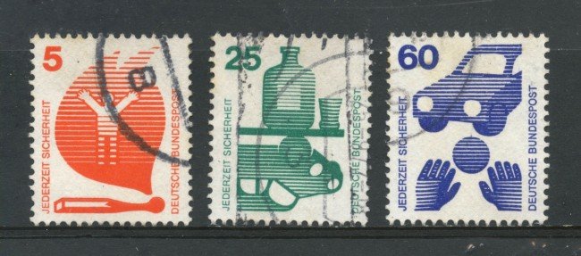 1971 - GERMANIA - PREVENZIONE INFORTUNI 3v. - USATI - LOTTO/31052U