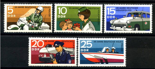 1970 - GERMANIA DDR - POLIZIA POPOLARE  5v. - NUOVI - LOTTO/36343