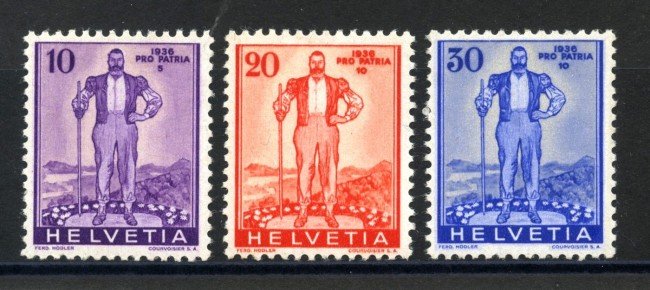 1936 - LOTTO/39356 - SVIZZERA - DIFESA NAZIONALE 3v. - NUOVI
