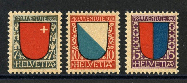 1920 - SVIZZERA - PRO JUVENTUTE  3v. NUOVI - LOTTO/34012