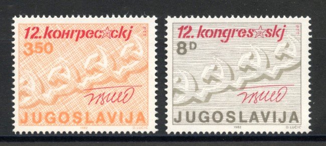 1982 - JUGOSLAVIA - LOTTO/38268 -  CONGRESSO PARTITO COMUNISTA 2v. - NUOVI