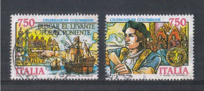 1991 - LOTTO/6958DU - REPUBBLICA - CELEBRAZ. COLOMBIANE - USATI