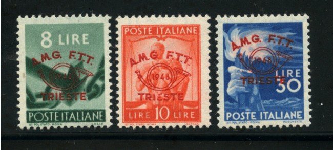 1948 - LOTTO/17956 - TRIESTE A - CONVEGNO FILATELICO 3v. - nuovi