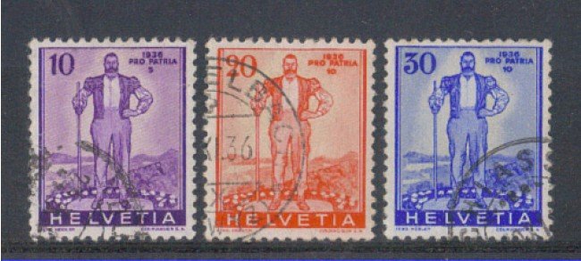1936 - LOTTO/5637 - SVIZZERA - DIFESA NAZIONALE 3v. - USATI