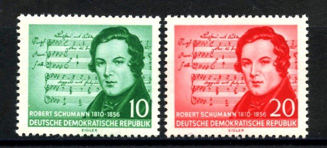 1956 - GERMANIA DDR - ROBERT SCHUMANN  2v. - NUOVI - LOTTO/36110