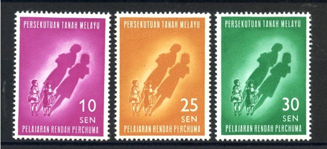 1962 - MALESIA - LOTTO/38834 - ISTRUZIONE PRIMARIA  3v. - NUOVI