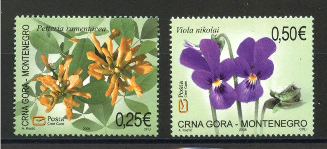 2006 - MONTENEGRO REPUBBLICA - FIORI  2v. - NUOVI - LOTTO/34825