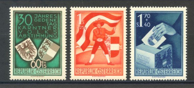 1950 - AUSTRIA - PLEBISCITO DELLA CARINZIA 3 v. NUOVI - LOTTO/34083
