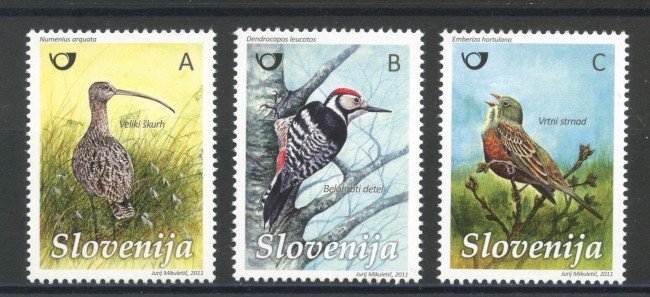 2011 - SLOVENIA - FAUNA UCCELLI 3v. - NUOVi - LOTTO/34489
