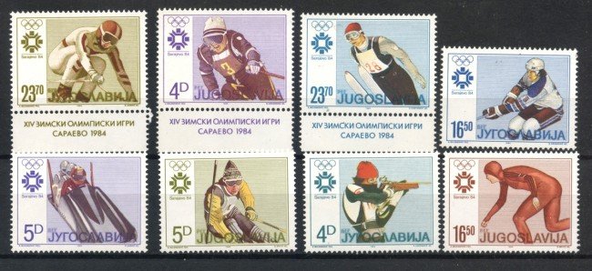 1984 - JUGOSLAVIA - LOTTO/38307 - OLIMPIADI DI SARAJEVO 8v. - NUOVI