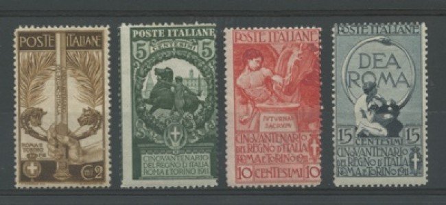 1911 - LOTTO/11556 - REGNO - CINQUANTENARIO UNITA' D'ITALIA  4v. - LING.