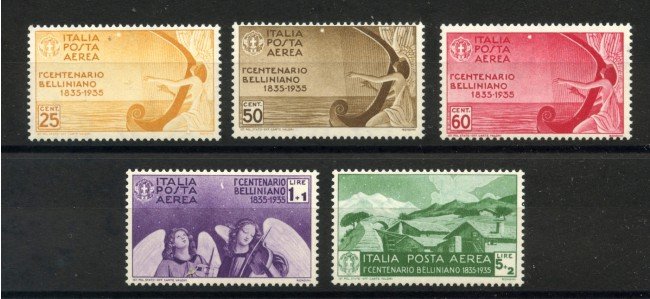 1935 - LOTTO/37976 - REGNO -  POSTA AEREA - VINCENZO BELLINI 5v. - NUOVI