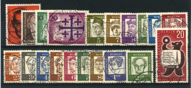 1961 - LOTTO/12589 - BERLINO - ANNATA COMPLETA  20 VALORI - USATI