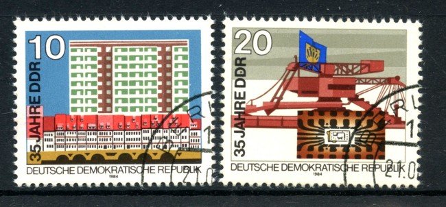1984 - GERMANIA DDR - ANNIVERSARIO DELLA NAZIONE 2v. - USATI - LOTTO/36624