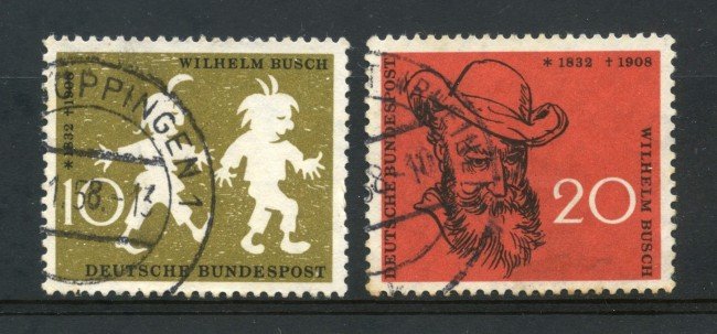1958 - GERMANIA FEDERALE - WILHELM BUSCH 2v. - USATI - LOTTO/30823U