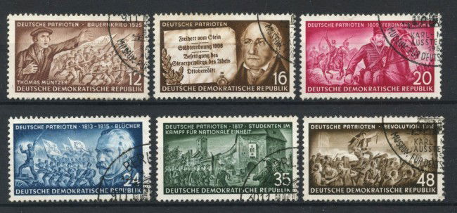 1953 - GERMANIA ORIENTALE  D.D.R. - LOTTO/43292 - PATRIOTI TEDESCHI  6v. - USATI