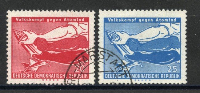 1958 - GERMANIA DDR - MORTE ATOMICA 2v. - USATI - LOTTO/36155