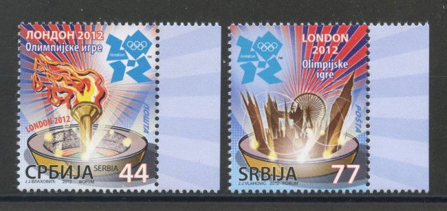 2012 - SERBIA REPUBBLICA - OLIMPIADI DI LONDRA  2v. - NUOVI - LOTTO/35209