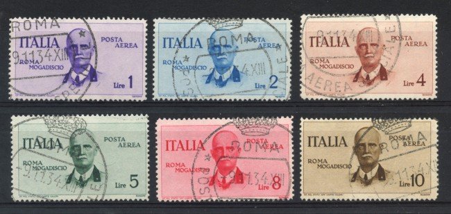 1934 - REGNO - POSTA AEREA - VOLO ROMA-MOGADISCIO 6v. USATI - LOTTO/11393
