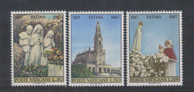 1967 - LOTTO/5914 - VATICANO - 50° FATIMA 3v.