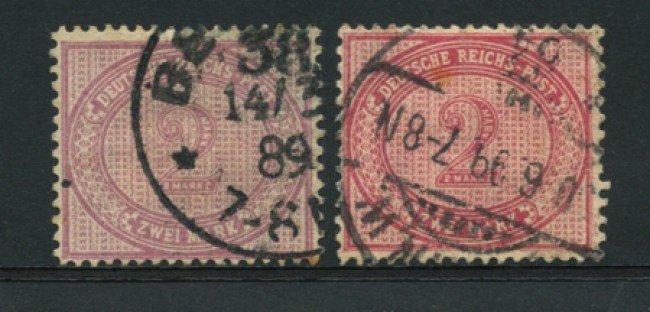 1875 - LOTTO/12558 - GERMANIA IMPERO - 2m. VINACEO - 2 VALORI USATI