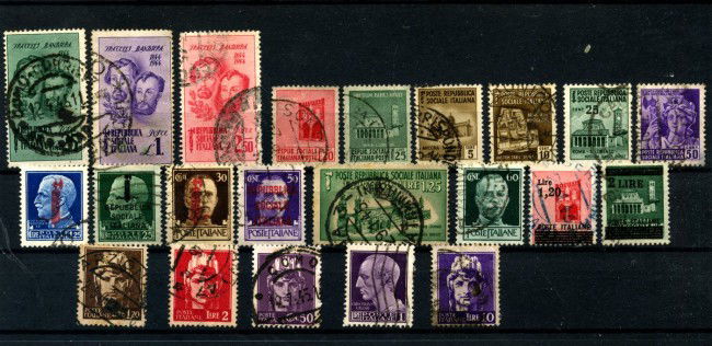 1944 - ITALIA REP. SOCIALE/LUOGOTENENZA - LOTTO/43090 -  INSIEME DI 22 FRANCOBOLLI USATI