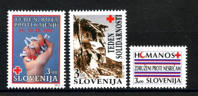 1992 - SLOVENIA - BENEFICENZA  3v. - NUOVI - LOTTO/33664
