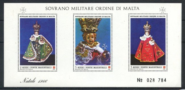 1986 - SOVRANO MILITARE DI MALTA - LOTTO/39269F - NATALE -  FOGLIETTO NUOVO