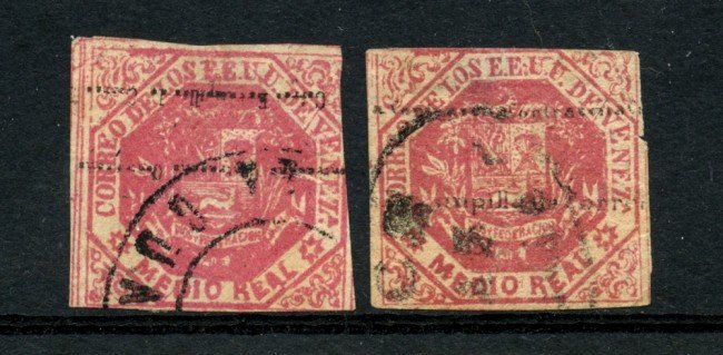 1873/75 - LOTTO/23023 - VENEZUELA - 1/2 REAL ROSA SOPRASTAMPATO - USATO