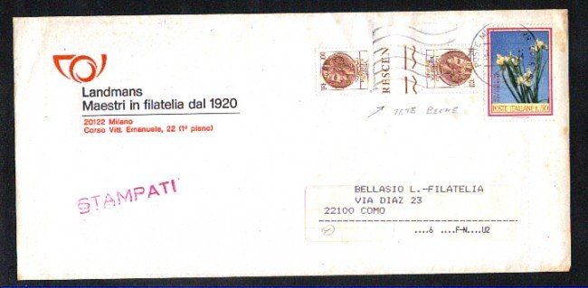 1978 - REPUBBLICA - LBF/795  - Milano - BUSTA CON 100 LIRE SIRACUSANA TETE-BECHE