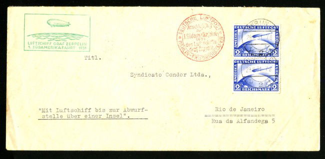 1931 - GERMANIA - LOTTO/42348 - VOLO ZEPPELIN VIAGGIO IN  SUD AMERICA