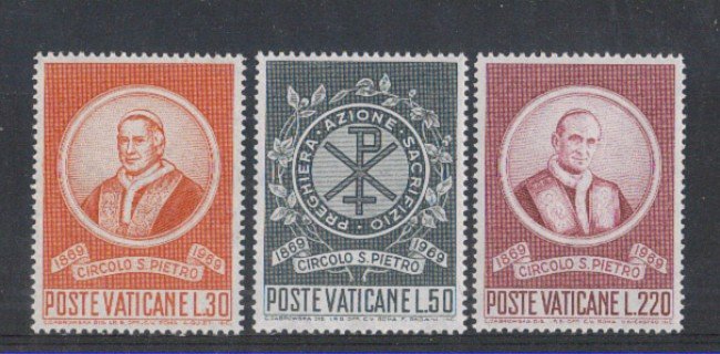 1969 - LOTTO/5924 - VATICANO - CIRCOLO SAN PIETRO 3v.