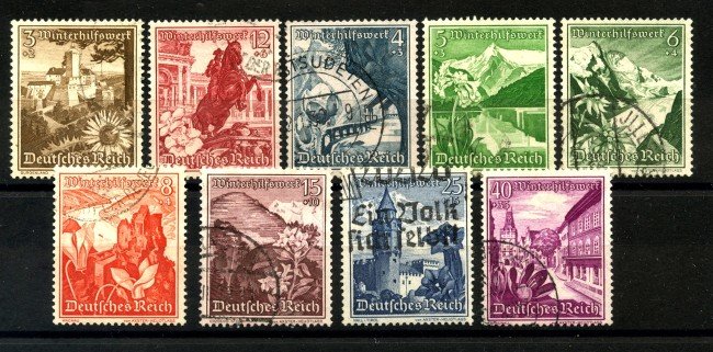 1938 - GERMANIA REICH - SOCCORSO INVERNALE 9v. - USATI - LOTTO/37509