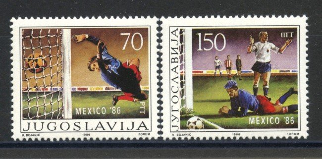 1986 - JUGOSLAVIA - MONDIALI DI CALCIO  2v. - NUOVI - LOTTO/38379