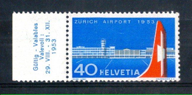 1953 - LOTTO/SVI536N - SVIZZERA - 40c. AEROPORTO DI ZURIGO - NUOVO