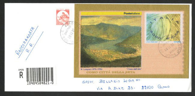 2001 - REPUBBLICA - LOTTO/17015A - FRANCOBUSTA INDUSTRIA SERICA 
