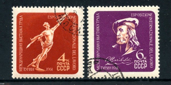 1961 - RUSSIA - ESPOSIZIONE DEL LAVORO A TORINO 2v. - USATI - LOTTO/26912