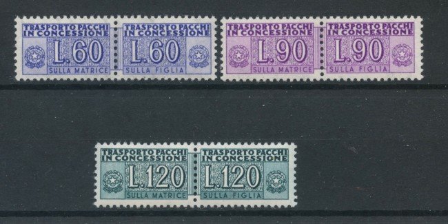 1958 - REPUBBLICA - PACCHI IN CONCESSIONE 3v. - NUOVI - LOTTO/28366