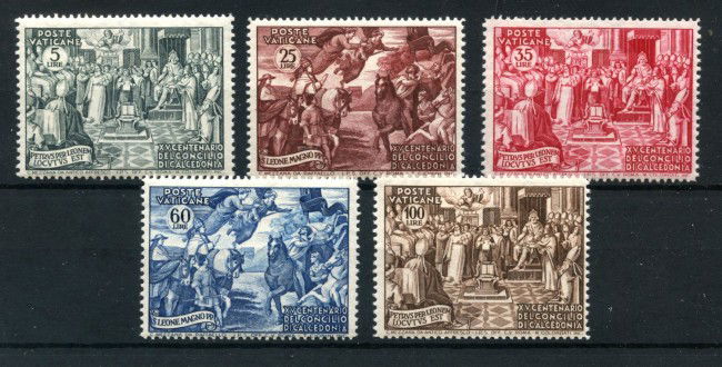 1951 - VATICANO - LOTTO/43279 - CONCILIO DI CALCEDONIA  5v. - NUOVI